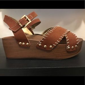 Brown platform sandals